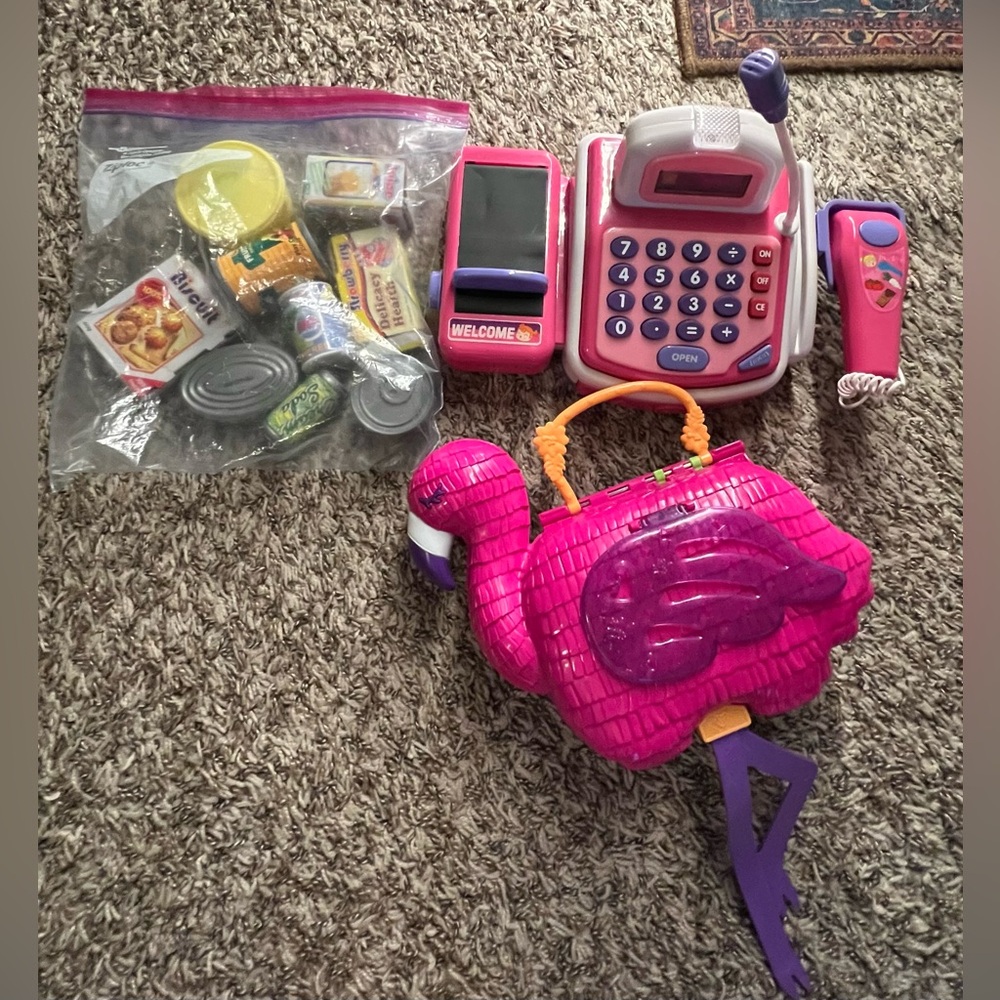 Kids toys cash register &  flamingo Polly